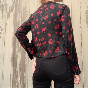Silk Cherry Print DKNY shrug